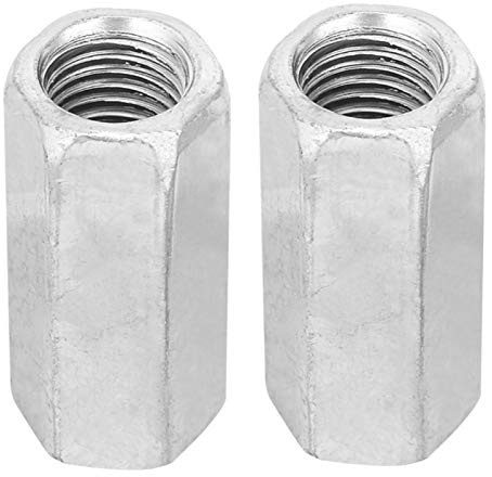 2 Stück Stangenmutter M16, lange Sechskantmutter, Sechskant, verzinkter Stahl M 16 X 50, Gewindemutter-Gewindebefestigungen für Kommunikationsgeräte-Maschinenindustrie
