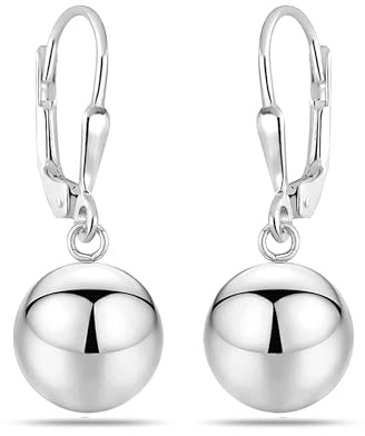 LeCalla Sterling Silber Schmuck Leverback Ball Drop baumeln Ohrringe für Frauen