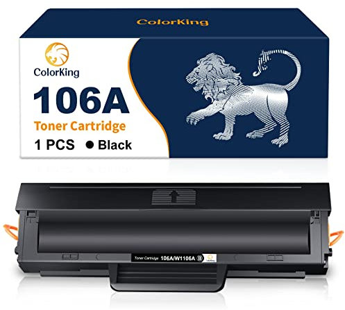 ColorKing 106A Toner Kompatible für HP 106A (W1106A) Schwarz Tonerkartusche Ersatz für HP Laser 107w Laser MFP 135wg 137fwg 135a 135w 137fnw 135r Laser 107a 107r (1 Schwarz, mit Chip)