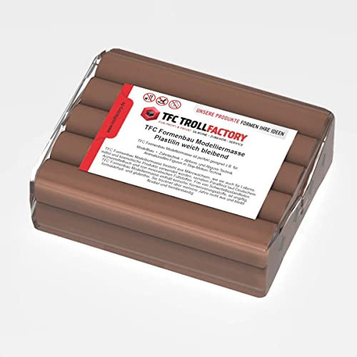 TFC Formenbau Modelliermasse braun Plastilin weich bleibend schwefelfrei - Größe: 5kg (5x1000g)