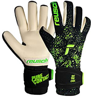 Reusch Pure Contact Gold Unisex Torwarthandschuhe mit Innennaht Schnitt und Grip Gold Belag, geeignet für alle Spielfeldoberflächen