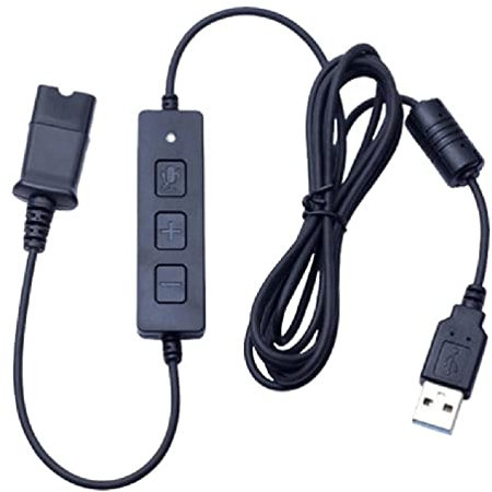 Premium Headset Quick Disconnect QD Kabel auf USB Stecker Adapter mit Stummschaltung + Lautstärkeregler 170,2 cm Länge QD auf USBWire Schnelltrenndrahtverbinder