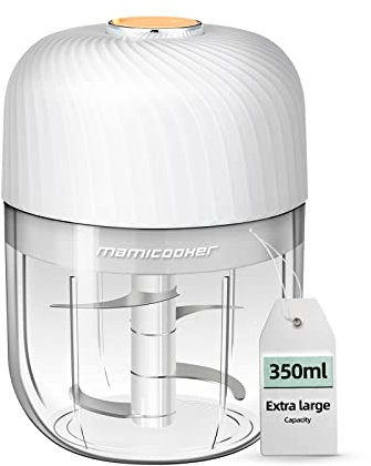 Picador de ajo eléctrico, picador de verduras portátil, 350 ml, triturador de ajo, picador de cebolla, licuadora a verduras, procesador de alimentos inalámbrico para jengibre, chile, fruta, carne,