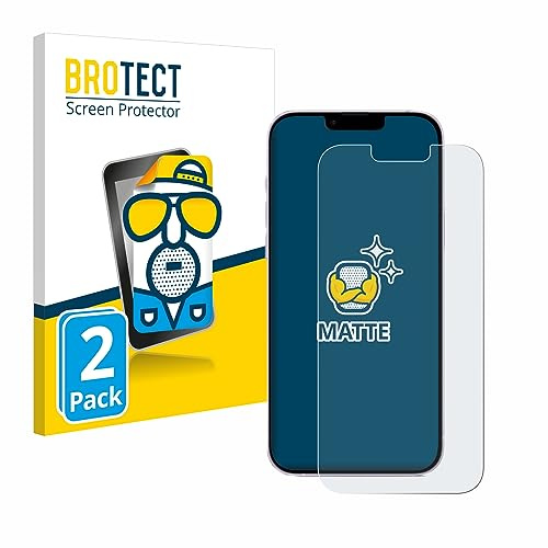 BROTECT Schutzfolie für Apple iPhone 14 Plus | 2 Stück Entspiegelnder Displayschutz Made in Germany Matte Displayschutz-Folie Anti-Reflex Anti-Fingerprint Einfache Montage