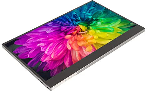 Asixxsix Monitor Portatile 4K, 15,6 Pollici 3840x2160 UHD Touchscreen Dual USB C Gaming Monitor 600cd/㎡ HDR FreeSync Supporta 4096 Livelli di Pressione e Proiezione dello Schermo Wireless Monitor(EU)