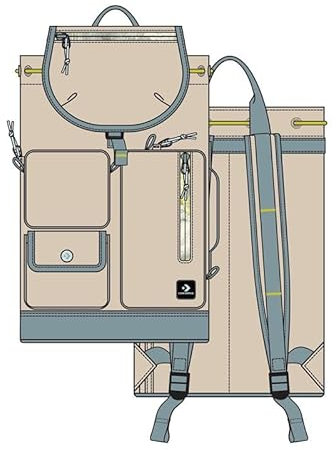 CONVERSE 10025029-A01 Rucksack W/AOP Zipper Backpack Unisex BEIGE