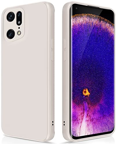 GiiYoon Hülle für Oppo Find X5 Pro, Weiß | Silicone Case, Seidig Weiches Gefühl, Stoßschutz, Kratzfest, Mikrofaser-Innenfutter