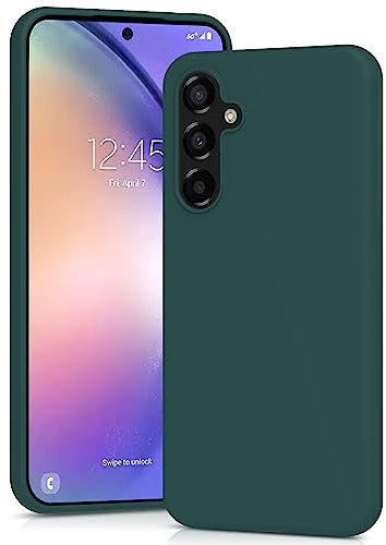 YATWIN Cover per Samsung Galaxy A54, Custodia in Silicone Morbido con Tagli di Precisione per Fotocamera, Design Ultra Sottile, Protezione 360° con Bordi Rialzati, Verde