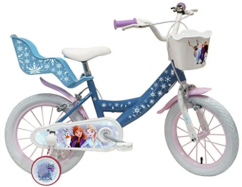 Vélo ATLAS 14'' Fille Vélo Enfant Reine des neiges/Frozen, Bleu et Blanc