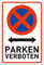 Einfahrt Freihalten Parken Verboten Schild (30x20 cm Kunststoff) - Ausfahrt freihalten Schild - Parken Verboten Privatgrundstück -Ausfahrt Freihalten Auch Gegenüber - (Weiß)
