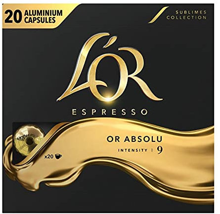 L'OR Espresso Absolu 104G - Café en capsules compatibles - Intensité 9 - Saveur raffinée - Dosettes et capsules de café de qualité supérieure. - Lot De 3 - Vendu Par Lot