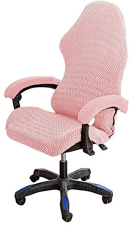 OQHAIR Ergonomic Gaming Chair Cover Set - Pink, Breathable, Anti-Slip, Armrest Covers, 4pc, Stretchable, Protective, Gaming Racing Seat Chair Protector