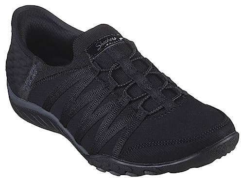 Skechers Damen Breathe Easy-Roll with Me Sneaker, Schwarz, 39.5 EU Weit