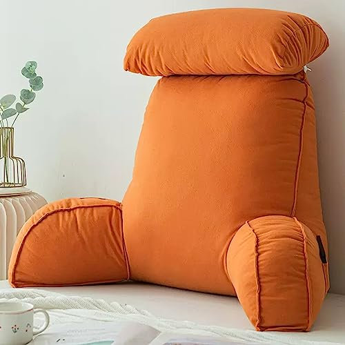 Miaogoo Lesekissen für Schlafsofa, bequemes Nackenkissen, gemütliches abnehmbares Rückenlehnenkissen, weiches Nackenstützkissen, Schmerzlinderung, Rückenkissen (Orange)
