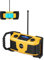 UEME Baustellenradio DAB Plus Radio Mit Akku,Outdoor Radio Mit Bluetooth, DAB+, FM Und Aux, Radiowecker, Inklusive DC Netzkabel (Gelb-Schwarz)