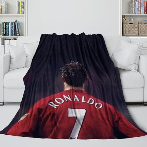 Ronaldo Modisch Komfort Decke - Fußball Flanell Decke Für Sofa Bett Reisen Camping Dekor - Kinder Jugendliche Erwachsene - Weihnachten Geburtstag Geschenk Idee 50x60inch(127x152cm)