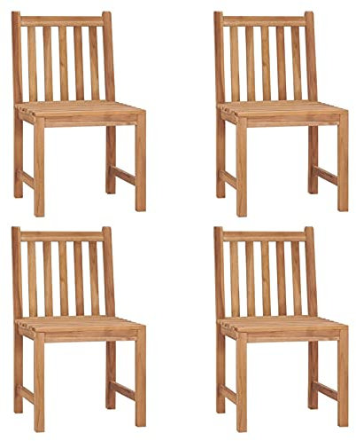 GuyAna Gartenstühle 4 STK. Massivholz Teak Esstischstuhl FüR DraußEn Balcony Chair