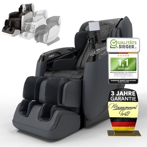 LUX Massagesessel +Bodyscann +Wärmetherapie +Airbag +Bluetooth +Ganzkörper +Zero Gravity +4D Massage & 24 Programme, Shiatsu -Massagesesselwelt | Navy Black