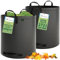 TTL Garden 2x 272L SUPER SOLID Gartensack grau - DOPPELTER BODEN 2x200 gsm extra stabil & reißfest selbststehend 4 Griffe groß robust 2er Set Laubsack Abfallsack für Gras Laub Hecke Gartenabfall