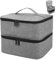 ADERTOS Nagellack Aufbewahrung Tasche Doppelschicht Nagellacktasche Grau Nagel Taschen Nagellack Organizer Wasserdicht Nagellackaufbewarung Tasche Nylon Kosmetiktasche für 30 Flaschen Nagellampe
