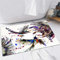 EMFSLA Tapis De Bain Antidérapant,Tapis Moelleux en Microfibre,Belle Illustration avec des Fleurs de lys et des Oiseaux dans Un Style Aquarelle Peint par d,Absorbant l'eau,Lavable en Machine,40x60 CM
