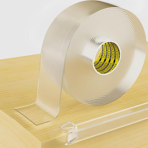 MILEQEE Clear Edge Protector Strip,50mm x 5m, Sharp Edge Wrap Cover Tape, Selbstklebende Schutzpuffer für Schranktür Schreibtisch Glas Tisch Bett Möbel, Küchenarbeitsplatte, wasserdicht