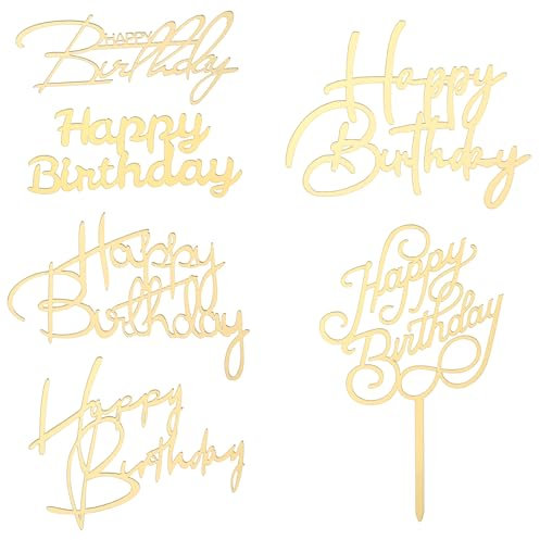 Dimeho 6 Stück Gold Cake Topper Geburtstag Happy Birthday Tortendeko Glitzer Acryl Kuchen Deko Machen Sie den Kuchen anders Cupcake Topper für Party Kuchen Desserts Jubiläum Lieferungen