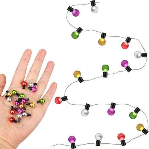 Puppenhaus Zubehör, 2M Wichtel Lichterkette Miniatur, Weihnachten Wichtel Zubehör, Mini Lichterkette Wichtel Deko, Wichtel Lichterkette für Weihnachtsdeko Puppenhaus Möbel, aus Kunststoff