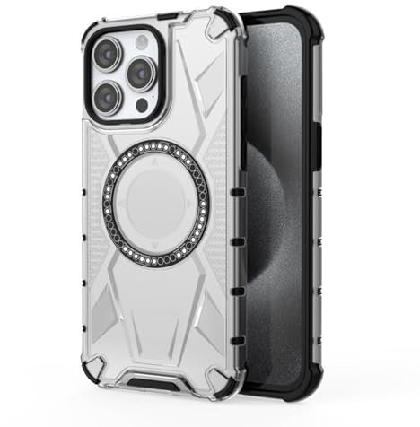 WBRSybUK Hülle Für iPhone 15/15 Plus/15 Pro/15 Pro Max, Ultradünne, Stoßfeste Magnethülle in Militärqualität, 15 pro max,Clear