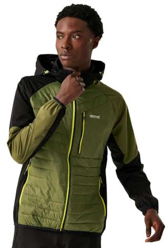 Regatta Pro Hybrid Herren-Kapuzenjacke, leicht, durchgehender Reißverschluss, wasserdicht, winddicht und dehnbar, perfekt für Outdoor, Wandern, Klettern
