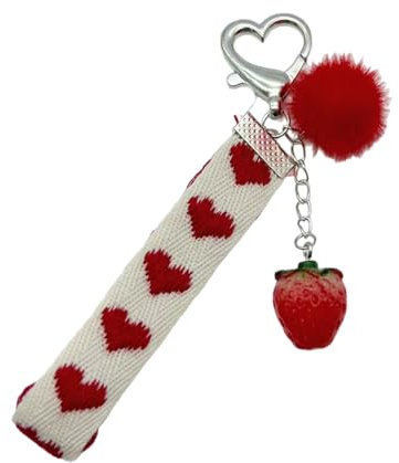 Itkcozcg Bijoux tendance, pendentif en forme de fraise pour téléphone portable, accessoire de téléphone portable, breloque de décoration unique, A#, 11cm
