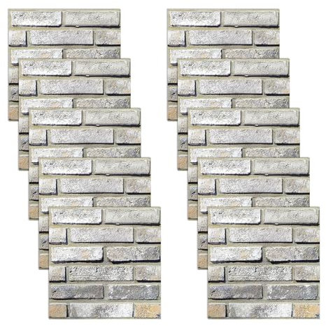 YapitHome 10 Stücke Wandpaneele Selbstklebend,30x30 cm 3D Tapete Wandpaneele Selbstklebend Ziegel,DIY Wandtapete für Badezimmer,Küche,Schlafzimmer,Wohnzimmer