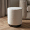 OHS Boucle Dressing Chair Ottoman with Black Metal Base, Soft Luxury Boucle Texture Footrest Stool Storage Seat for Living Room Bedroom Hallway, One Size - Cream