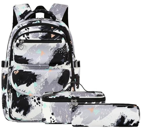 Neusky Schulrucksack Schulranzen Schultasche Sports Rucksack Freizeitrucksack Daypacks Backpack für Mädchen & Kinder Jugendliche mit der Großen Kapazität (Schwarz Tarnung)