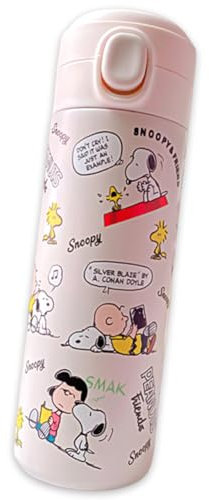DKLQXCE 420ml Trinkflasche, Snooedpy Wasserflasche aus Edelstahl, Anime Trinkflasche Kinder Thermosflasche Auslaufsicher Unterwegs Edelstahl Vakuumflasche Thermo Wasserflasche für Schule Kindergarten