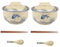 Henrrida Set of 2 Ceramic with Cover Ramen Bowl Set Noodle Bowls with Chopsticks and Spoon,Kitchen Japanese Bowl Pasta Bowls Salad Bowl 800ml