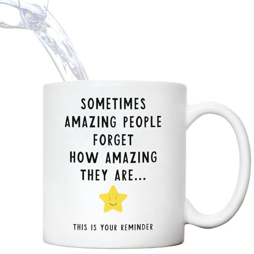 Onperpoe Sometimes Amazing People Forgot Ceramic Mug, Good Luck Positive Thank You Gift New Job Mugs for Women Leaving Gifts for Colleagues Thank You Gifts for Teacher Friends Colleague, 400ml