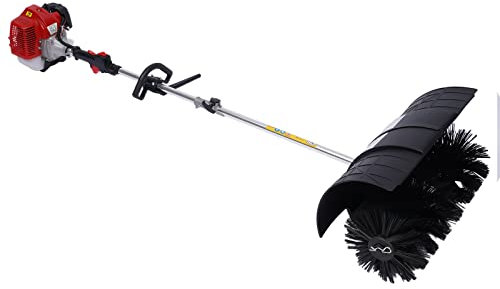 Barredora de gas de 2 tiempos, 52 CC, 2.3 HP, limpiador de cepillo de mano con motor refrigerado por aire para limpieza de calzadas, calles y sitios de césped artificial