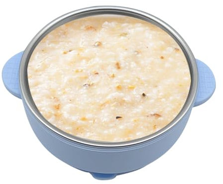 Oldmoom Edelstahl Baby-Schüssel - Edelstahl Baby Schüssel Mit Saugnapf | Wiederverwendbares Babybesteck Mit Hitzeschutz Silikonmanschette Für Mittagessen