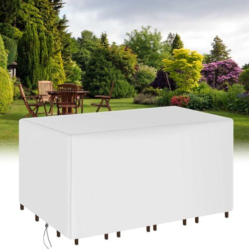 HNYDM Heavy Duty 600D Staubdicht Oxford Gewebe Abdeckung Gartenmöbel, 80x80x60cm/LxWxH Wasserdicht Abdeckplane Gartentisch Anti-UV Schutzhülle für Gartentisch Tischabdeckung Gartenmöbel