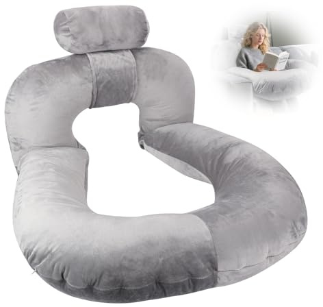 Nastopee Lesekissen,Rückenkissen Mit Abnehmbarer Nackenrolle,Ergonomische Form,Reading Pillow Mit Waschbarem Bezug,Lesekissen Für Bett Und Sofa Für Zum Lesen,Entspannen