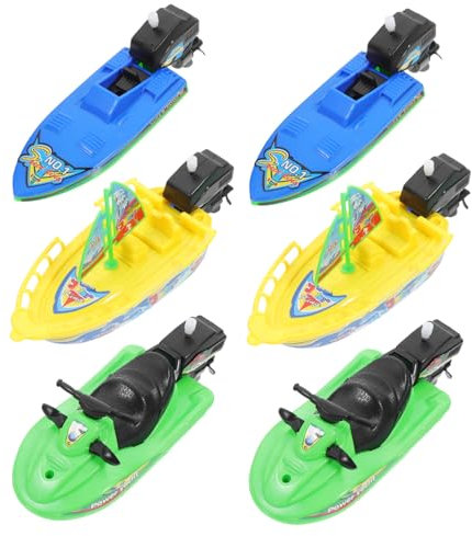 BESPORTBLE Barco De Juguete para Baño y Piscina para Niños Pequeños, Tamaño Pequeño, Plástico Seguro y Resistente, Colores Variados, Juego De 6 Unidades para Diversión Acuática