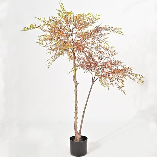 Grand Figuier Artificiel À Feuilles De Violon, Faux Arbre en Plastique avec Tronc en Bois Naturel Et Feuilles De Soie, for Décoration De Chambre, Bureau, Jardin(D,200CM)