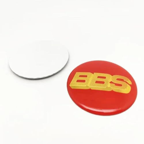 SYQCM 4 Stück Auto Nabendeckel Aufkleber für BBS 60MM, Auto Emblem Felgenaufkleber Radnabenabdeckung-Logo Sticker Zubehör,C