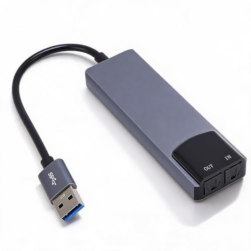 Annadue Carte Son USB, Adaptateur Externe 5.1 Canaux avec SPDIF Optique, Haute qualité Sonore, Ports Multi-Sorties, pour Ordinateur PC Home Cinéma