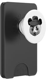 Ours Panda Cool Portant des Lunettes de Soleil Chapeau Vintage Animal Froid PopSockets PopWallet pour MagSafe