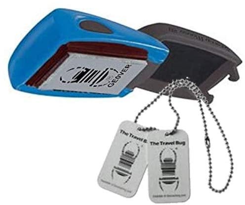 Geocaching Stempel Stamp Mouse mit Travelbug - Geocacher Ausrüstung Hosentaschenstempel perfekt zum mitnehmen
