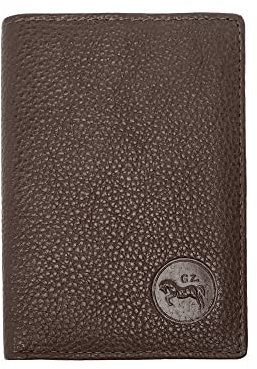 LOLUNA® Etui Porte Carte de crédit RFID - NFC- 3 Volets - 9 Cartes - Mini Portefeuille - Compact - Homme/Femme - Cuir Vachette Véritable Brun