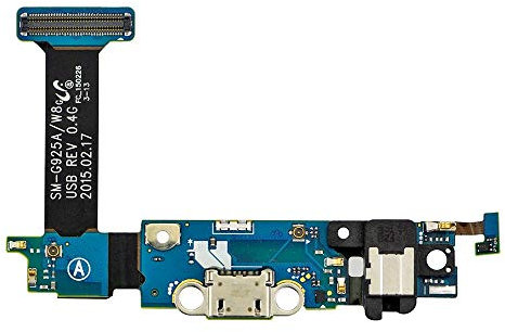 New Dock Connector Charging Port Replacement for Samsung Galaxy S6 Edge (G925a AT&T) USB Charger Keypad Flex Cable with Headphone Audio Jack + Mic Microphone Repair Part