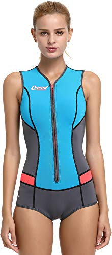 Cressi Idra Swimsuit Traje de baño de Neopreno 2 mm para Mujer, Azul Claro, M/3